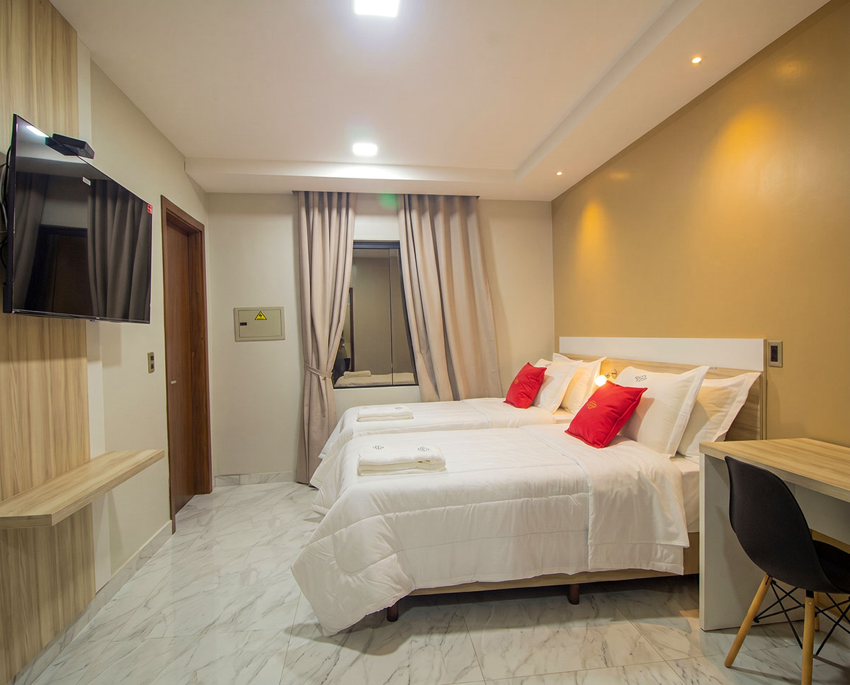 Quarto duplo do Los Olivos Hotel