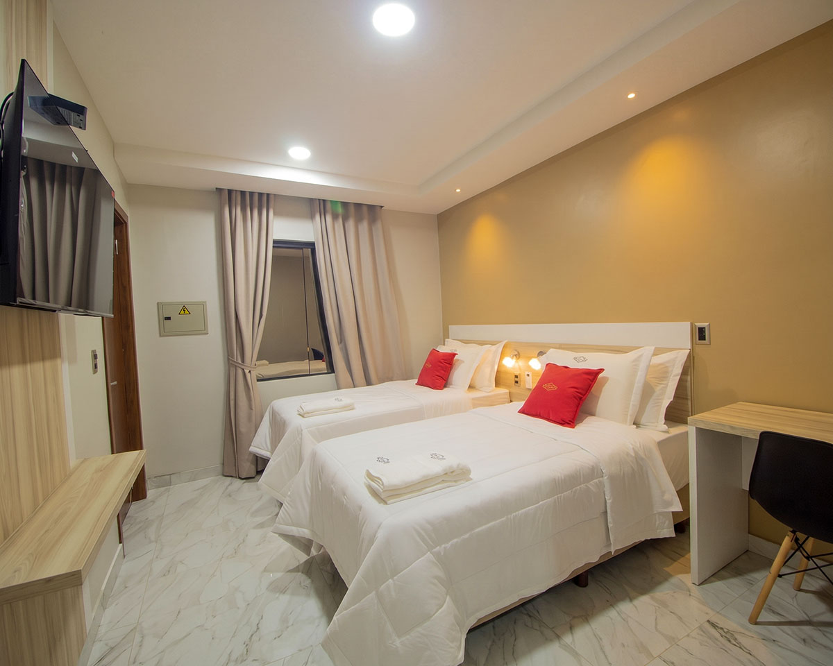 Quarto twin do Los Olivos Hotel